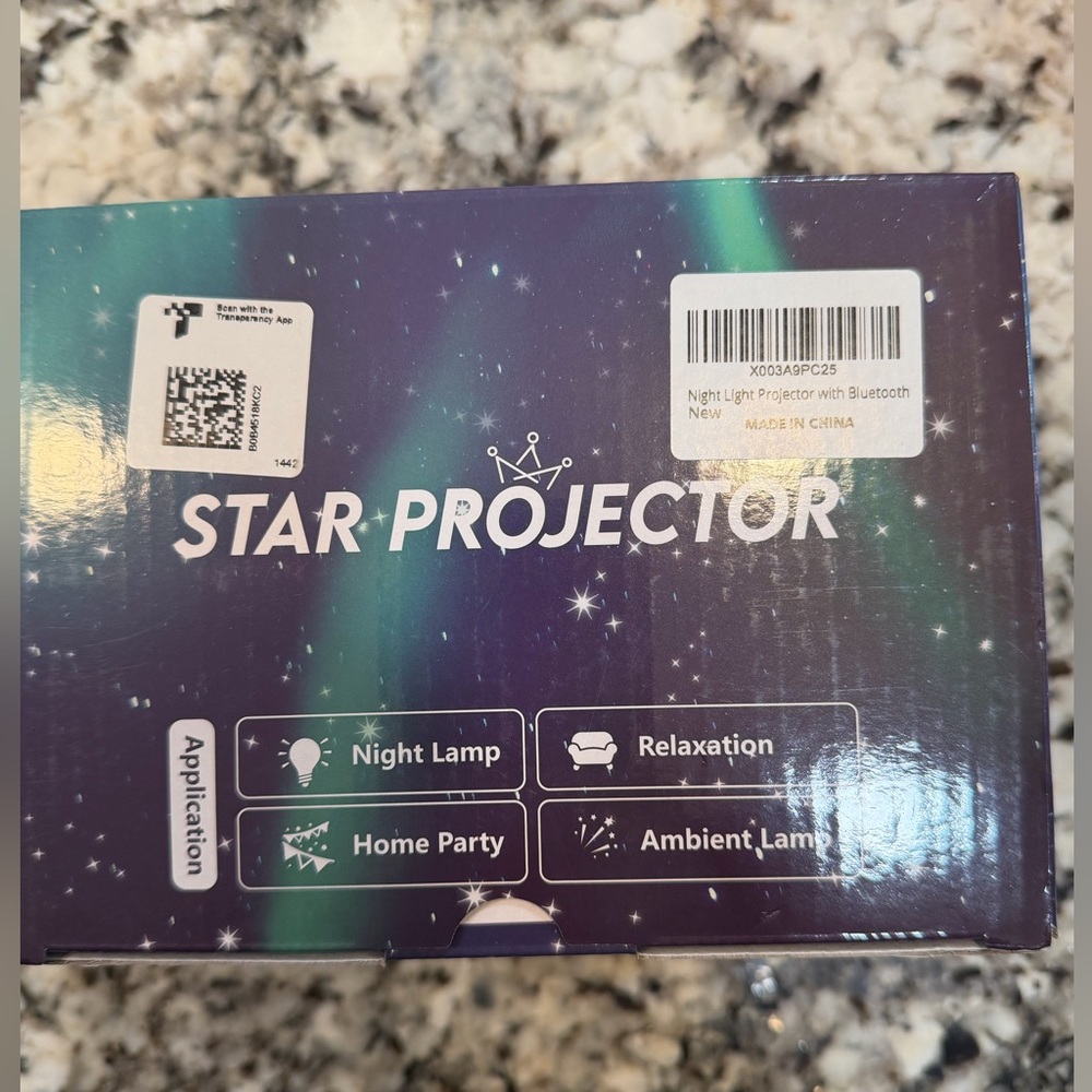 NWT - Star Projector Night Light with Bluetooth - Multicolor